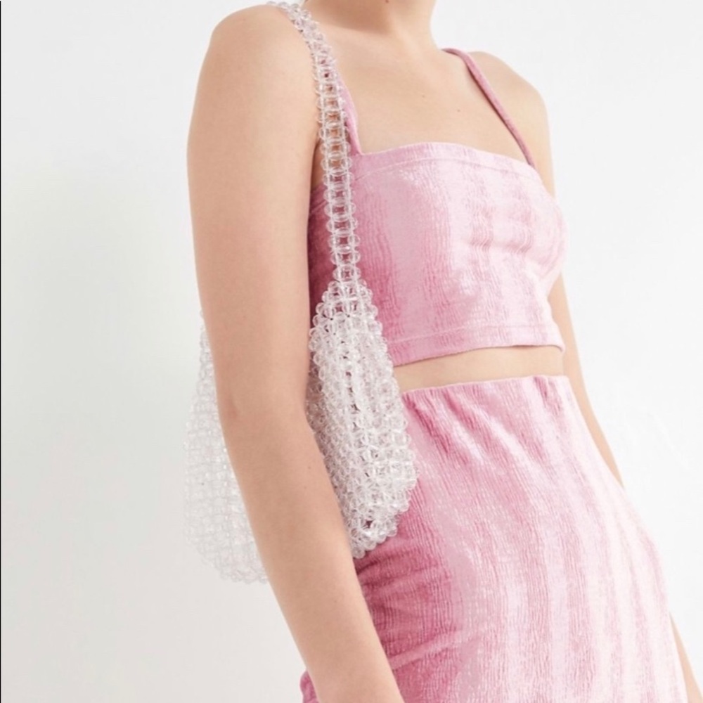 NEW clear beaded bag